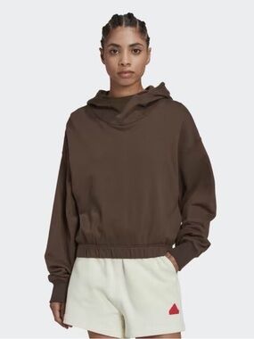 Adidas Studio Lounge Womens Cropped Hoodie HN0681 Size Small